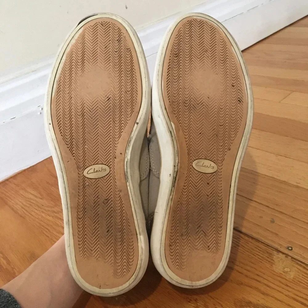 Clarks Men's Slip On Boat Shoes Tan Leather / Gray
